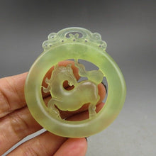 Load image into Gallery viewer, 10% OFF- Certified Natural Jadeite Emerald A*Jade HandCarved Hongshan Culture Horse Pendant A169
