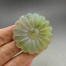 Load image into Gallery viewer, 10% OFF- Certified Natural Jadeite Emerald A*Jade HandCarved Hongshan Culture flower Pendant A96