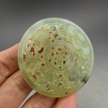 Load image into Gallery viewer, 10% OFF- Certified Natural Jadeite Emerald A*Jade HandCarved Hongshan Culture Ruyi flower Pendant A11