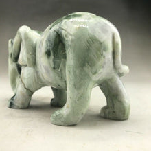 Load image into Gallery viewer, 5.78in L, 1.85 lbs-Chinese Genuine Natural Color Jade HandCarved Elephant Statue