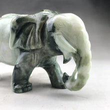 Load image into Gallery viewer, 5.78in L, 1.85 lbs-Chinese Genuine Natural Color Jade HandCarved Elephant Statue