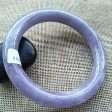 Load image into Gallery viewer, 10% OFF- 57/58/59mm Certified Natural Lavender Jadeite Emerald A*Jade HandCarved Bangle H515