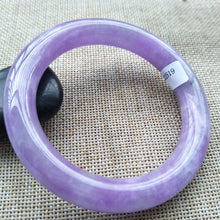Load image into Gallery viewer, 10% OFF- 55/56/57mm Certified Natural Lavender Jadeite Emerald A*Jade HandCarved Bangle H519