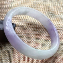 Load image into Gallery viewer, 10% OFF- 55/56/57mm Certified Natural Lavender Jadeite Emerald A*Jade HandCarved Bangle A41