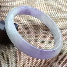 Load image into Gallery viewer, 10% OFF- 55/56/57mm Certified Natural Lavender Jadeite Emerald A*Jade HandCarved Bangle A41