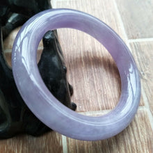 Load image into Gallery viewer, 10% OFF- 50/51/52mm Certified Natural Lavender Jadeite Emerald A*Jade HandCarved Bangle Z000