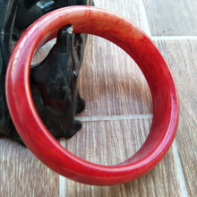 Load image into Gallery viewer, 10% OFF- 57/58/59mm Certified Natural Red Jadeite Emerald A*Jade HandCarved Bangle H132