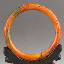 Load image into Gallery viewer, 10% OFF- 58/59/60mm Certified Natural 3 Color Jadeite Emerald A*Jade HandCarved Dragon Bangle NO.G329