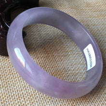 Load image into Gallery viewer, 10% OFF- 55/56/57mm Certified Natural Lavender Jadeite Emerald A*Jade HandCarved Bangle HA3104