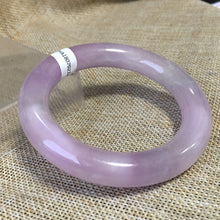 Load image into Gallery viewer, 10% OFF- 55/56/57mm Certified Natural Lavender Jadeite Emerald A*Jade HandCarved Bangle HA2120