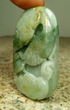 Load image into Gallery viewer, 10% OFF- Certified Natural Jadeite Emerald A*Jade HandCarved Gold Fish Ruyi Pendant 0024