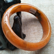 Load image into Gallery viewer, 10% OFF- 57/58/59mm Certified Natural Yellow Red Jadeite Emerald A*Jade HandCarved Bangle W558