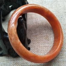 Load image into Gallery viewer, 10% OFF- 55/56/57mm Certified Natural Yellow Red Jadeite Emerald A*Jade HandCarved Bangle W560