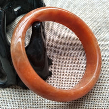 Load image into Gallery viewer, 10% OFF- 55/56/57mm Certified Natural Yellow Red Jadeite Emerald A*Jade HandCarved Bangle W560