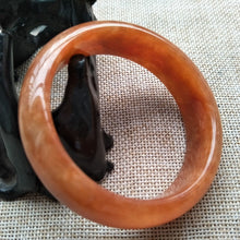 Load image into Gallery viewer, 10% OFF- 55/56/57mm Certified Natural Yellow Red Jadeite Emerald A*Jade HandCarved Bangle W559