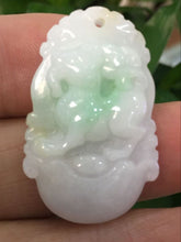 Load image into Gallery viewer, 10% OFF- Certified Natural Oily Light Green Jadeite Emerald A*Jade HandCarved Dog Pendant 1335