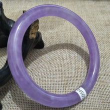 Load image into Gallery viewer, 10% OFF- 58/59/60mm Certified Natural Lavender Jadeite Emerald A*Jade HandCarved Bangle H507