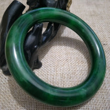 Load image into Gallery viewer, 10% OFF- 56/57/58mm Certified Natural Green Jadeite Emerald A*Jade HandCarved Bangle X254