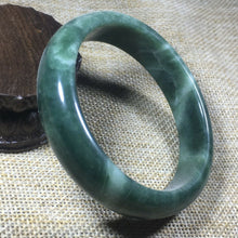 Load image into Gallery viewer, 10% OFF- 58/59/60mm Certified Natural Oily Green Jadeite Emerald A*Jade HandCarved Bangle A151