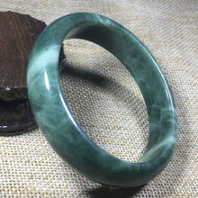 Load image into Gallery viewer, 10% OFF- 58/59/60mm Certified Natural Oily Green Jadeite Emerald A*Jade HandCarved Bangle A151