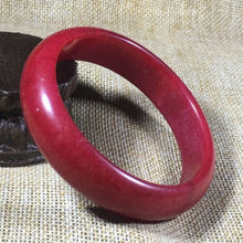 Load image into Gallery viewer, 10% OFF- 57/58/59mm Certified Natural Red Jadeite Emerald A*Jade HandCarved Bangle L101