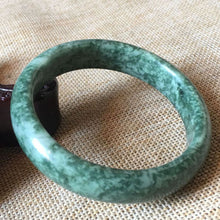 Load image into Gallery viewer, 10% OFF- 55/56/57mm Certified Natural Oily Green Jadeite Emerald A*Jade HandCarved Bangle A480