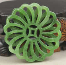 Load image into Gallery viewer, 10% OFF- Certified Natural Jadeite Emerald A*Jade HandCarved Hongshan Culture flower Pendant NO.G304