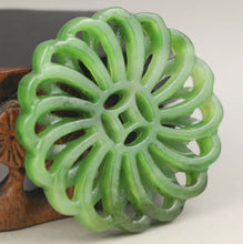 Load image into Gallery viewer, 10% OFF- Certified Natural Jadeite Emerald A*Jade HandCarved Hongshan Culture flower Pendant NO.G304