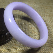 Load image into Gallery viewer, 10% OFF- 56/57/58mm Certified Natural Lavender Jadeite Emerald A*Jade HandCarved Bangle A161