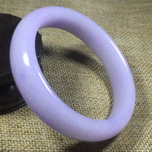 Load image into Gallery viewer, 10% OFF- 56/57/58mm Certified Natural Lavender Jadeite Emerald A*Jade HandCarved Bangle A161