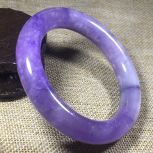 Load image into Gallery viewer, 10% OFF- 57/58/59mm Certified Natural Lavender Jadeite Emerald A*Jade HandCarved Bangle A131