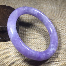 Load image into Gallery viewer, 10% OFF- 56/57/58mm Certified Natural Lavender Jadeite Emerald A*Jade HandCarved Bangle L101