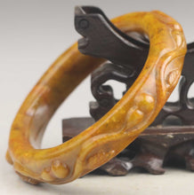 Load image into Gallery viewer, 10% OFF- 63/64/65mm Certified Natural Yellow Red Jadeite Emerald A*Jade Intaglio HandCarved Bangle A1940