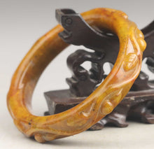Load image into Gallery viewer, 10% OFF- 63/64/65mm Certified Natural Yellow Red Jadeite Emerald A*Jade Intaglio HandCarved Bangle A1940