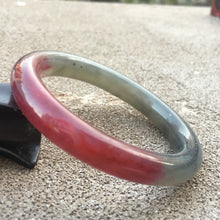 Load image into Gallery viewer, 10% OFF- 55/56/57mm Certified Natural Red Xiu Emerald A*Jade HandCarved Bangle B064