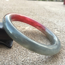 Load image into Gallery viewer, 10% OFF- 55/56/57mm Certified Natural Red Xiu Emerald A*Jade HandCarved Bangle B064