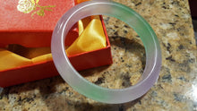Load image into Gallery viewer, 10% OFF- 57/58/59mm Certified Natural 3 Color Jadeite Emerald A*Jade HandCarved Bangle L071