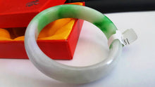 Load image into Gallery viewer, 10% OFF- 56/57/58mm Certified Natural 3 Color Jadeite Emerald A*Jade HandCarved Bangle A181