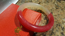 Load image into Gallery viewer, 10% OFF- 58/59/60mm Certified Natural Red Xiu Emerald A*Jade HandCarved Bangle U137