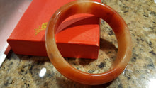 Load image into Gallery viewer, 10% OFF- 61/62/63mm Certified Natural Red Yellow Jadeite Emerald A*Jade HandCarved Bangle U138
