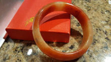 Load image into Gallery viewer, 10% OFF- 61/62/63mm Certified Natural Red Yellow Jadeite Emerald A*Jade HandCarved Bangle U138