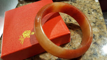 Load image into Gallery viewer, 10% OFF- 61/62/63mm Certified Natural Red Yellow Jadeite Emerald A*Jade HandCarved Bangle U138
