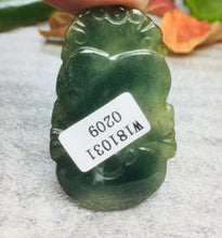 Load image into Gallery viewer, 10% OFF- Certified Natural Oily Green Jadeite Emerald A*Jade HandCarved Pig Ruyi Pendant 0310