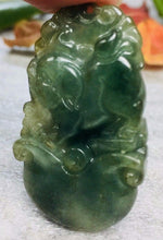 Load image into Gallery viewer, 10% OFF- Certified Natural Oily Green Jadeite Emerald A*Jade HandCarved Pig Ruyi Pendant 0310