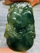 Load image into Gallery viewer, 10% OFF- Certified Natural Oily Green Jadeite Emerald A*Jade HandCarved Pig Ruyi Pendant 0310