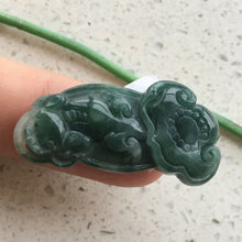Load image into Gallery viewer, 10% OFF- Certified Natural Oily Green Jadeite Emerald A*Jade HandCarved PiXiu Ruyi Pendant 貔貅 0129