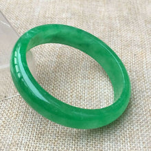 Load image into Gallery viewer, 10% OFF- 55/56/57mm Certified Natural Green Jadeite Emerald A*Jade HandCarved Bangle x2561