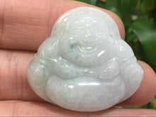 Load image into Gallery viewer, 10% OFF- Certified Natural Icy Jadeite Emerald A*Jade HandCarved Pendant Happy Buddha God 开心佛公1365