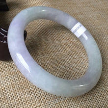 Load image into Gallery viewer, 10% OFF- 56/57/58mm Certified Natural Lavender Jadeite Emerald A*Jade HandCarved Bangle HA0834