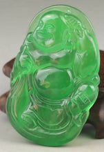 Load image into Gallery viewer, 10% OFF- Certified Natural Jadeite Emerald A*Jade HandCarved Buddha Pendant A1940